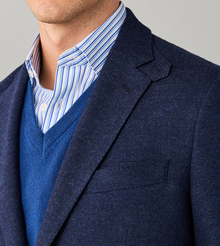 Textured Single-Breasted Blazer