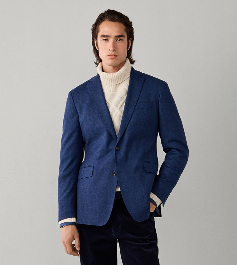 Solid Single-Breasted Blazer
