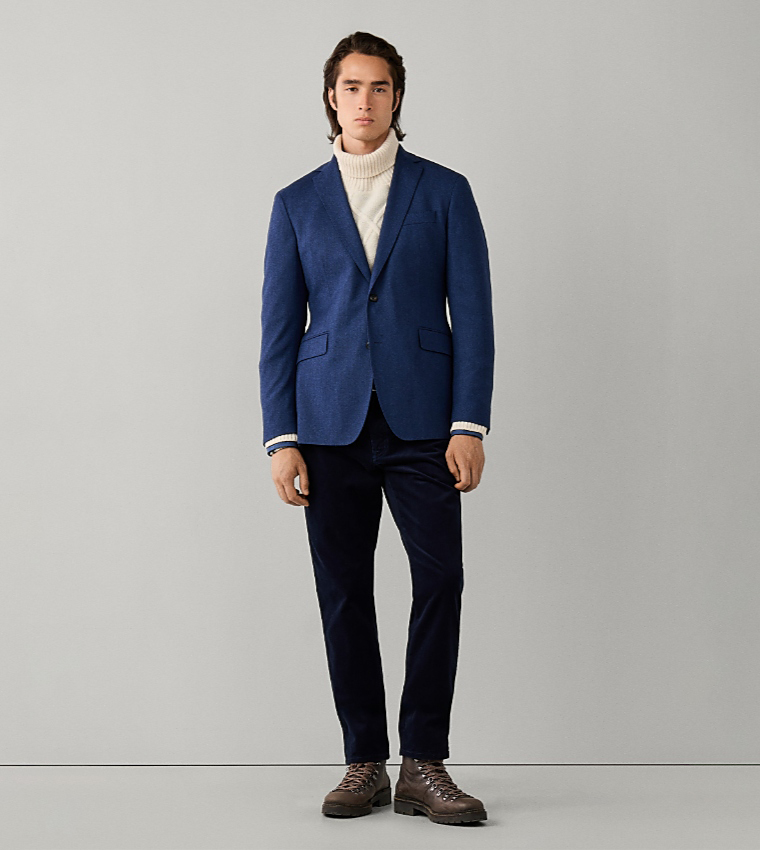 Solid Single-Breasted Blazer