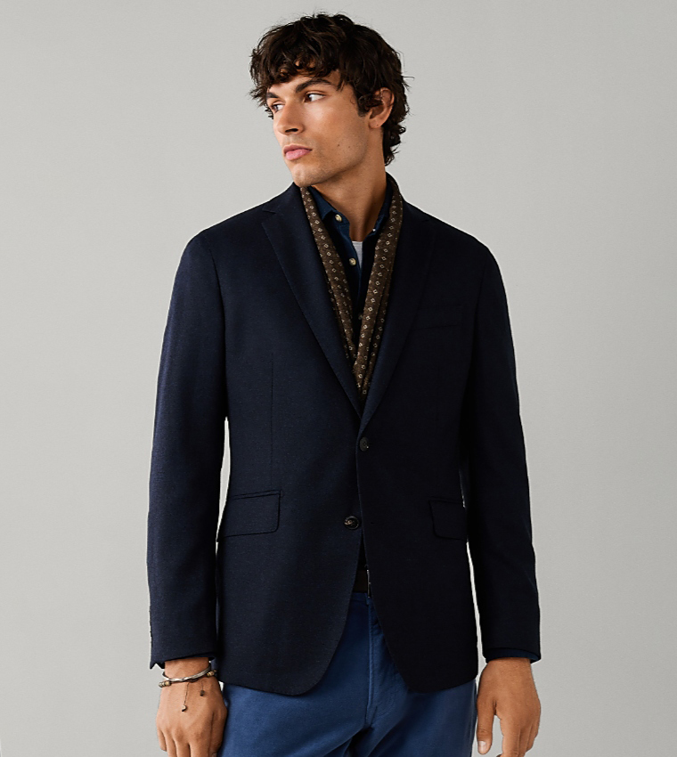 Solid Single-Breasted Blazer