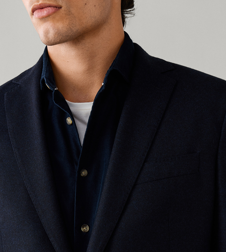 Solid Single-Breasted Blazer