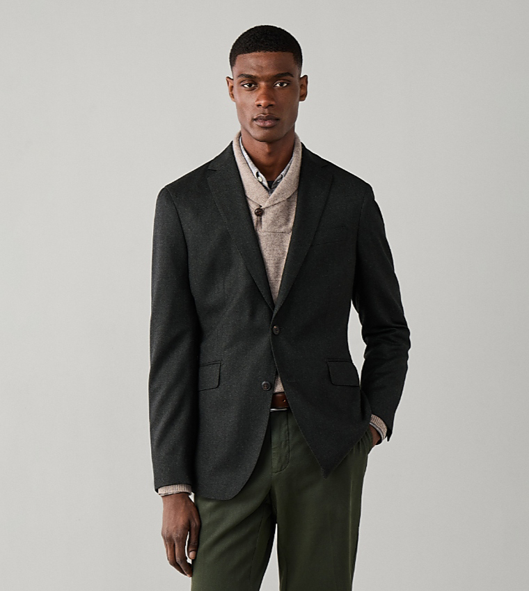 Solid Single-Breasted Blazer