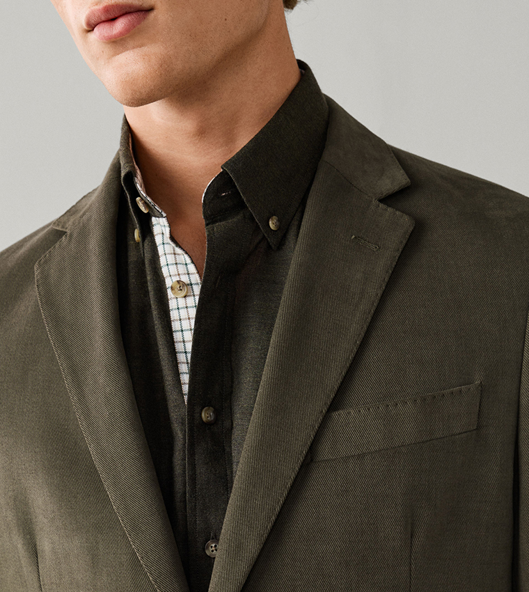 Solid Single-Breasted Blazer