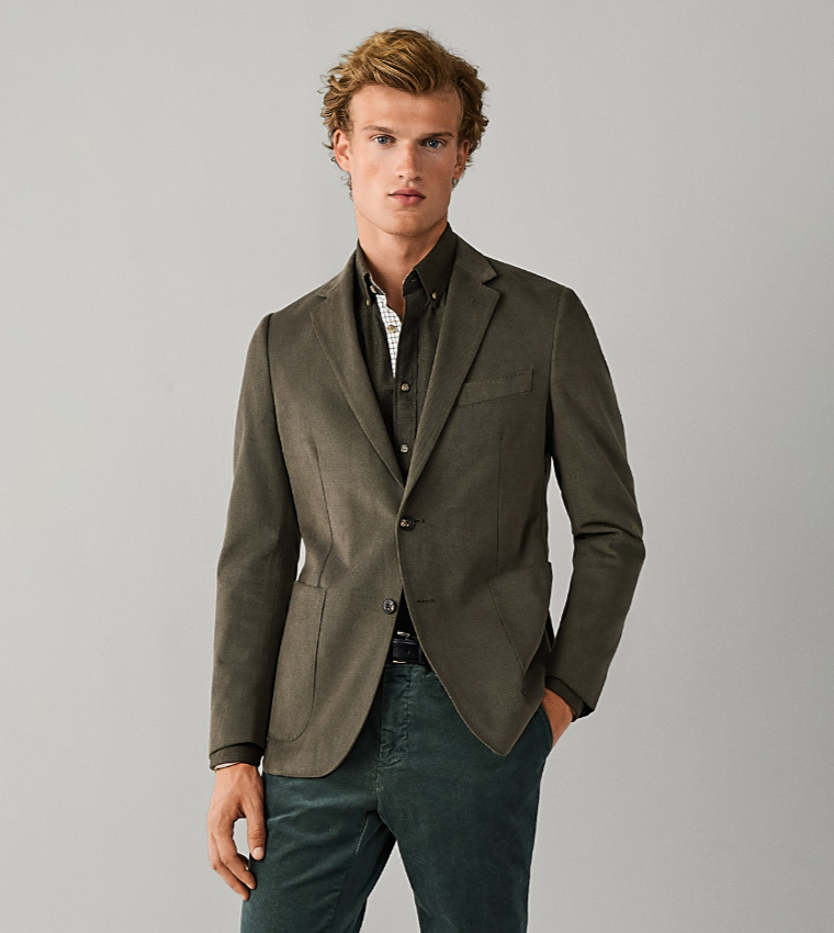 Solid Single-Breasted Blazer