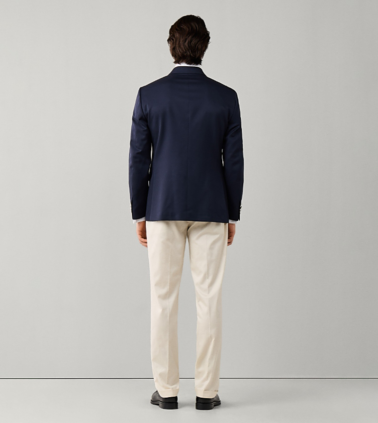 Solid Double-Breasted Blazer
