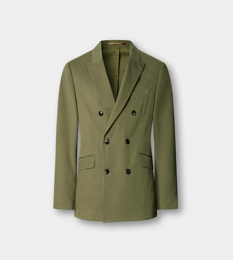 Solid Double-Breasted Blazer