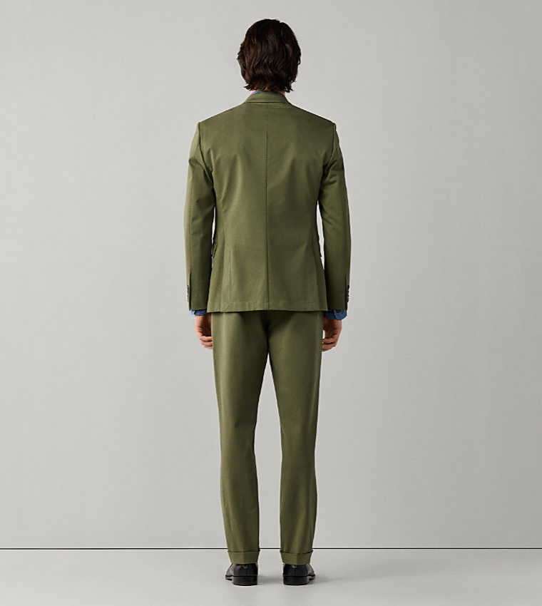Solid Double-Breasted Blazer