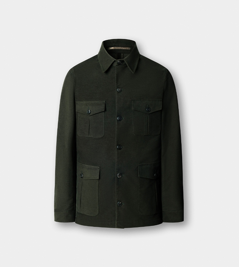 Solid Multi-Pocket Utility Casual Jacket