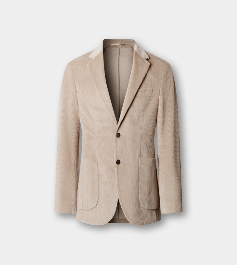 Ribbed Single-Breasted Blazer