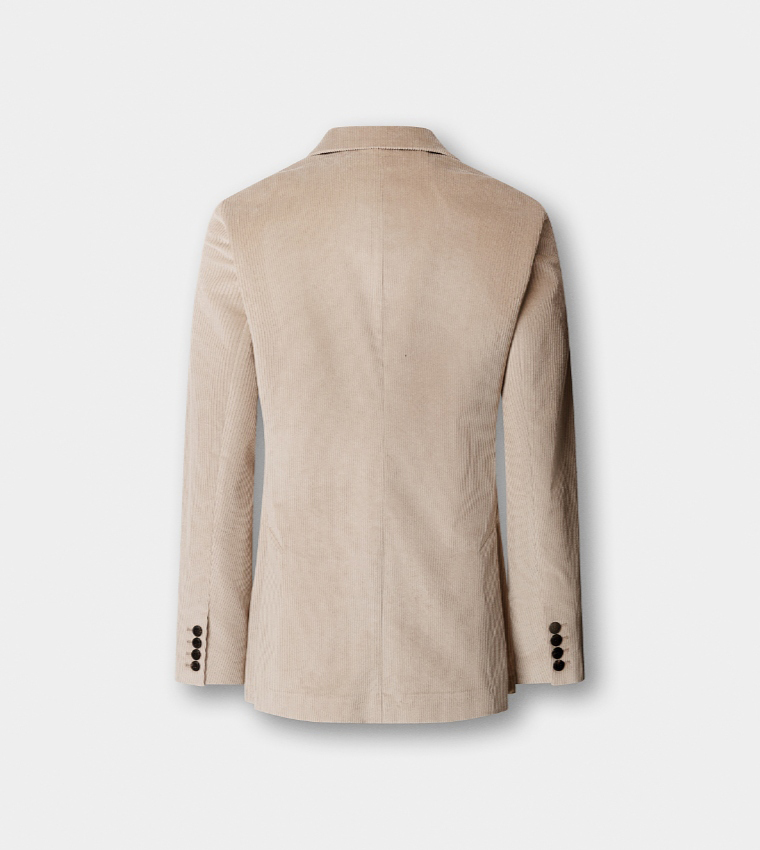 Ribbed Single-Breasted Blazer