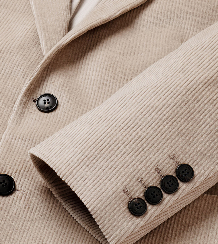 Ribbed Single-Breasted Blazer