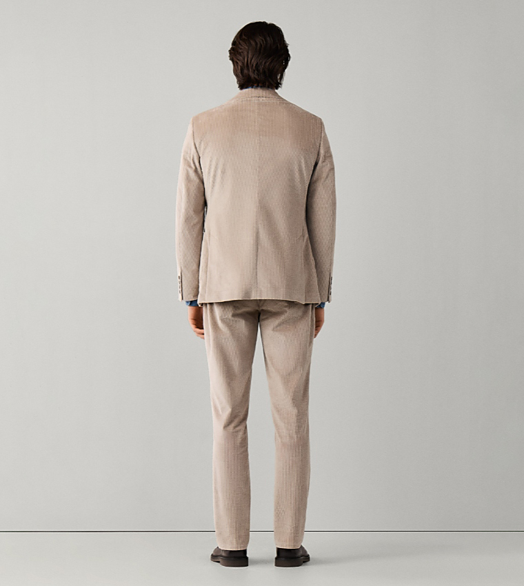 Ribbed Single-Breasted Blazer