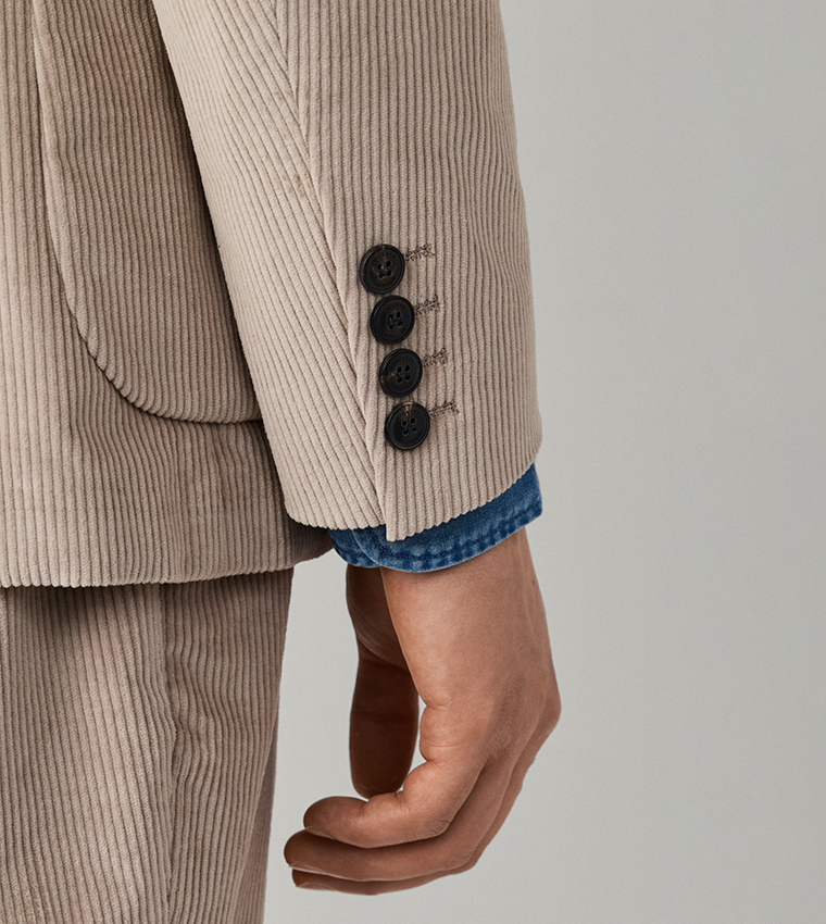 Ribbed Single-Breasted Blazer