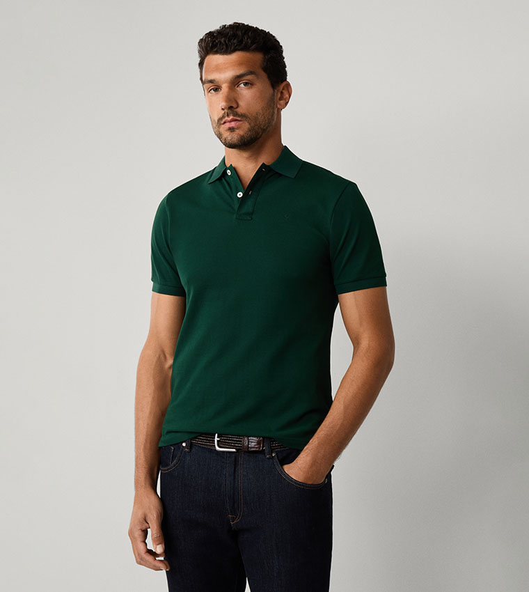 Logo Detail Slim Fit Short Sleeves Polo T-Shirt