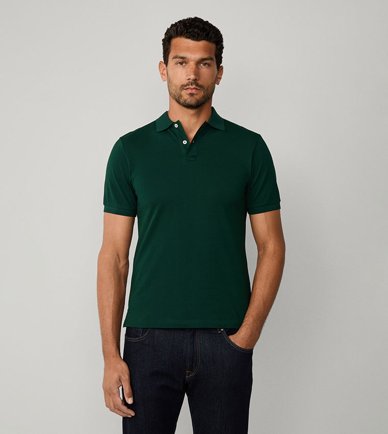 Logo Detail Slim Fit Short Sleeves Polo T-Shirt