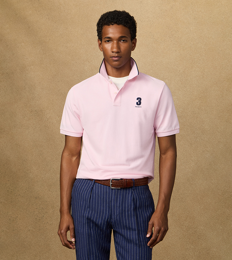 Logo Detail Short Sleeves Number Polo T-Shirt