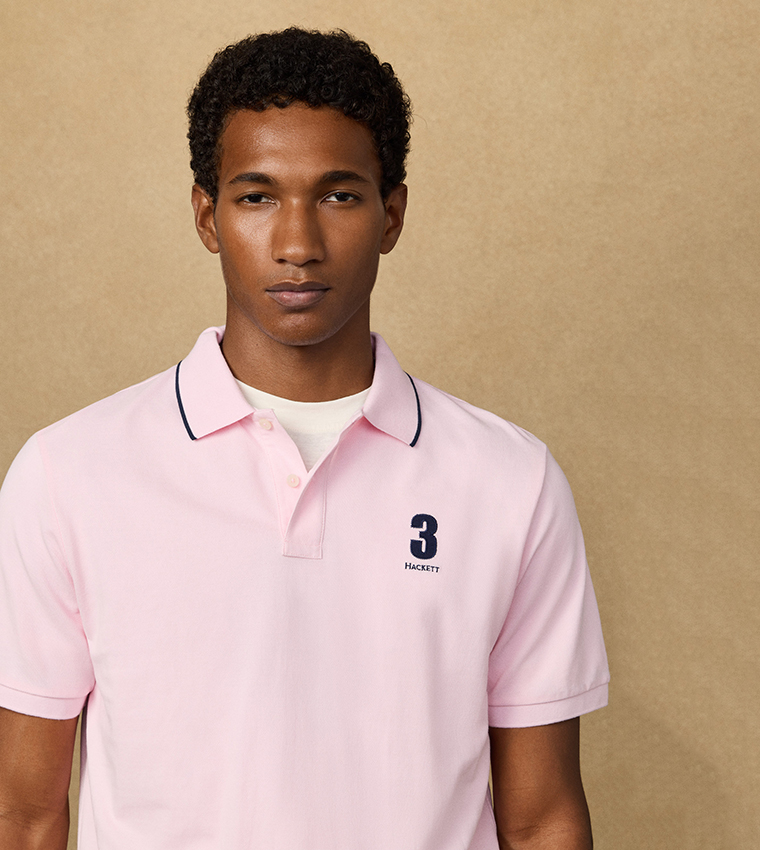 Logo Detail Short Sleeves Number Polo T-Shirt