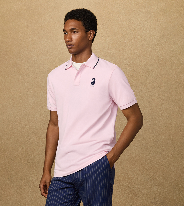Logo Detail Short Sleeves Number Polo T-Shirt