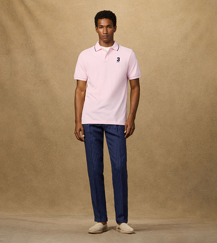 Logo Detail Short Sleeves Number Polo T-Shirt
