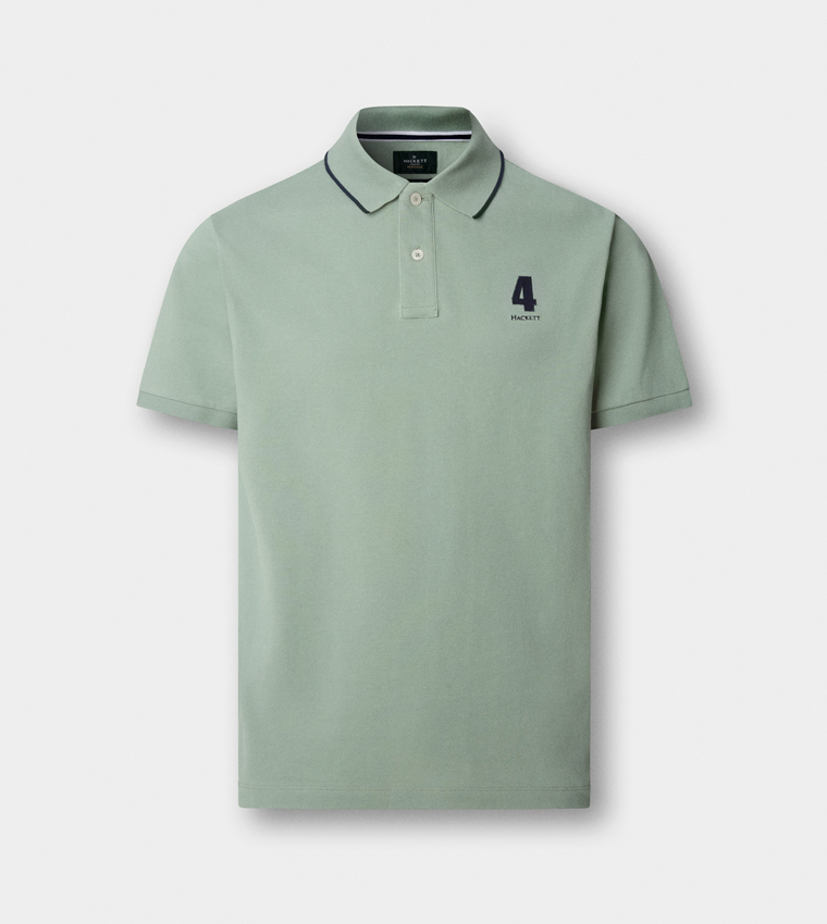 Logo Detail Short Sleeves Number Polo T-Shirt