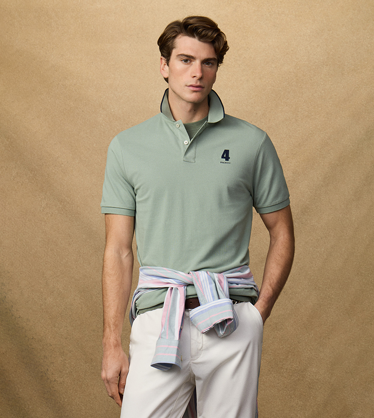 Logo Detail Short Sleeves Number Polo T-Shirt