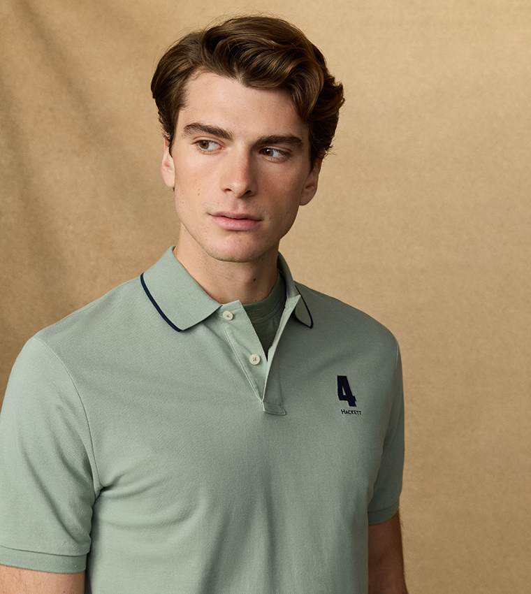Logo Detail Short Sleeves Number Polo T-Shirt