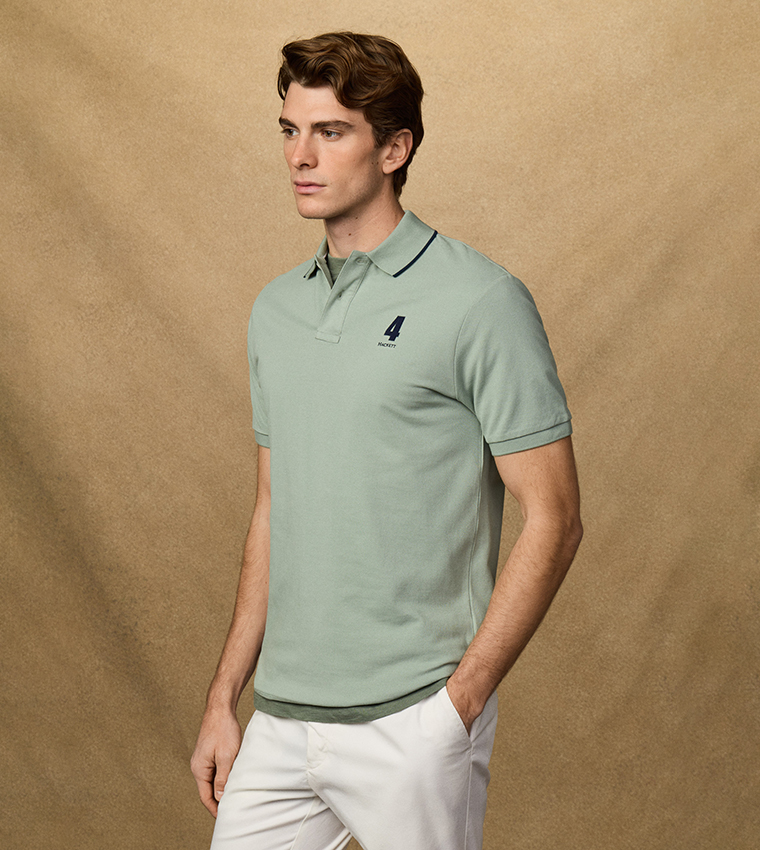 Logo Detail Short Sleeves Number Polo T-Shirt