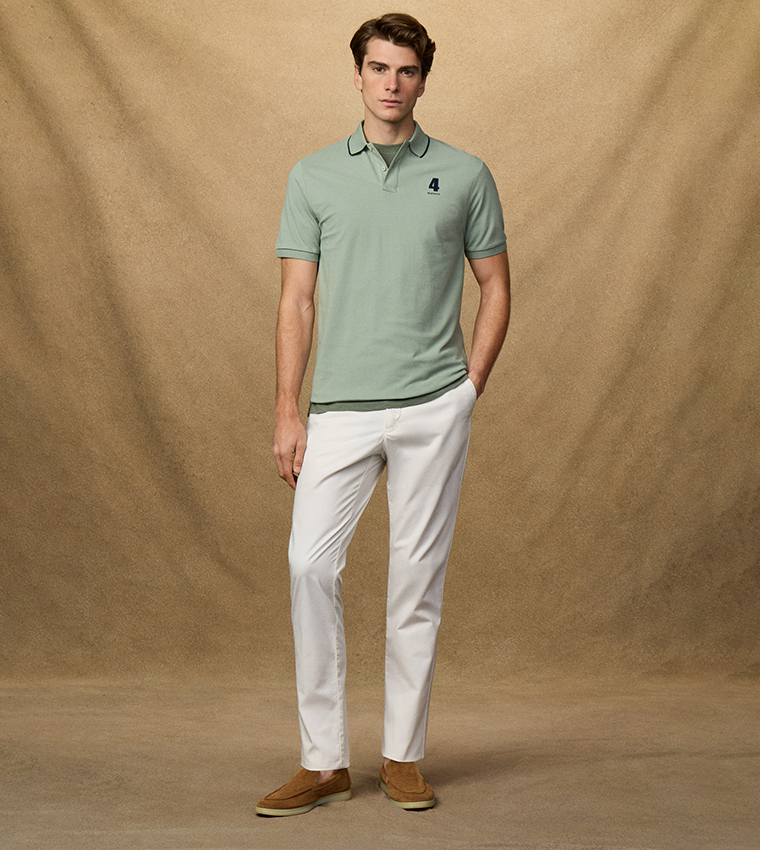 Logo Detail Short Sleeves Number Polo T-Shirt
