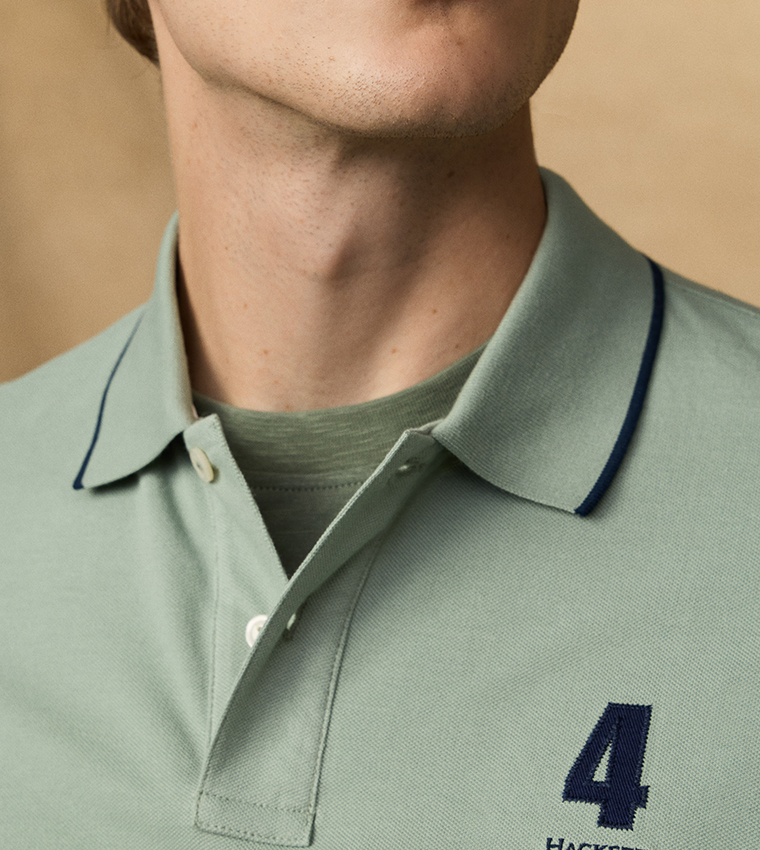 Logo Detail Short Sleeves Number Polo T-Shirt