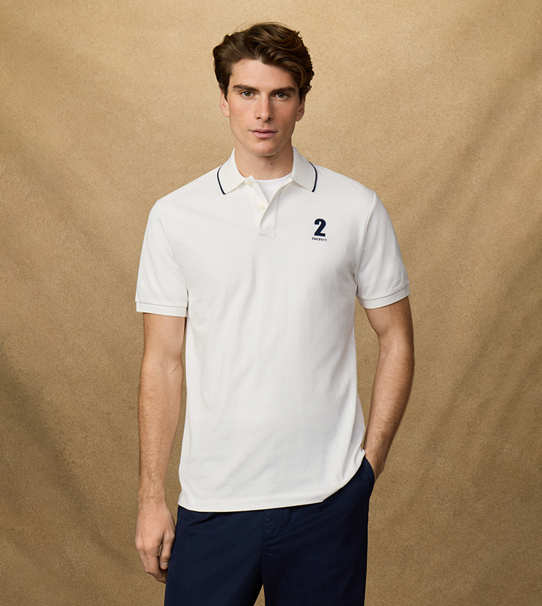 Logo Detail Short Sleeves Number Polo T-Shirt