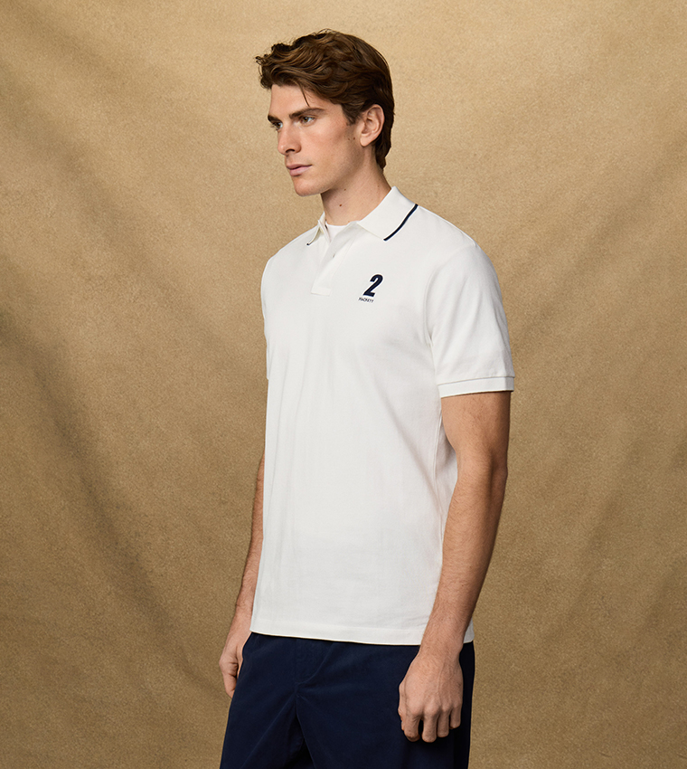 Logo Detail Short Sleeves Number Polo T-Shirt