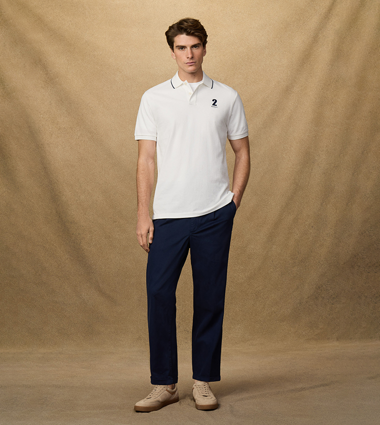 Logo Detail Short Sleeves Number Polo T-Shirt