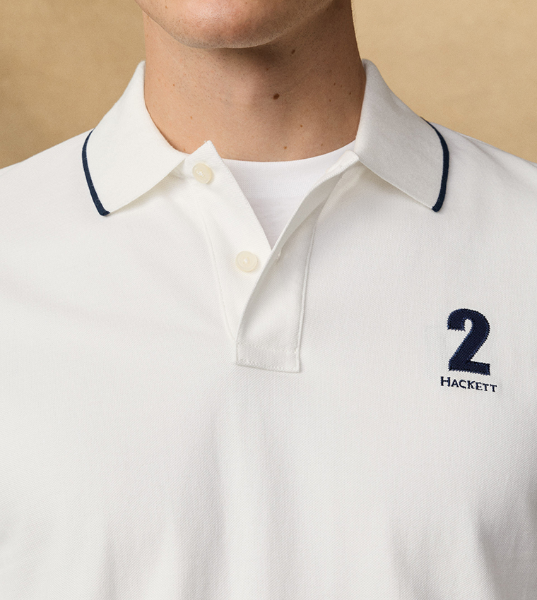 Logo Detail Short Sleeves Number Polo T-Shirt