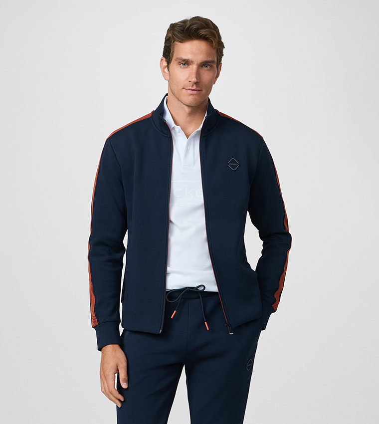 Side Striped High Neck Zip-Through Jacket
