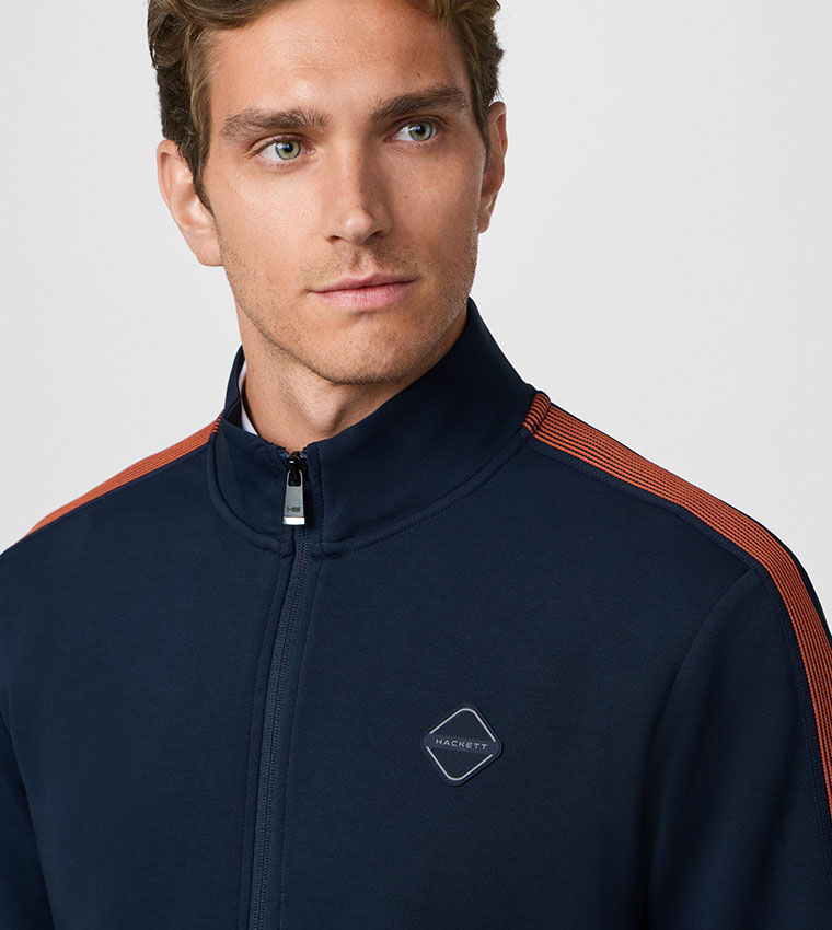 Side Striped High Neck Zip-Through Jacket