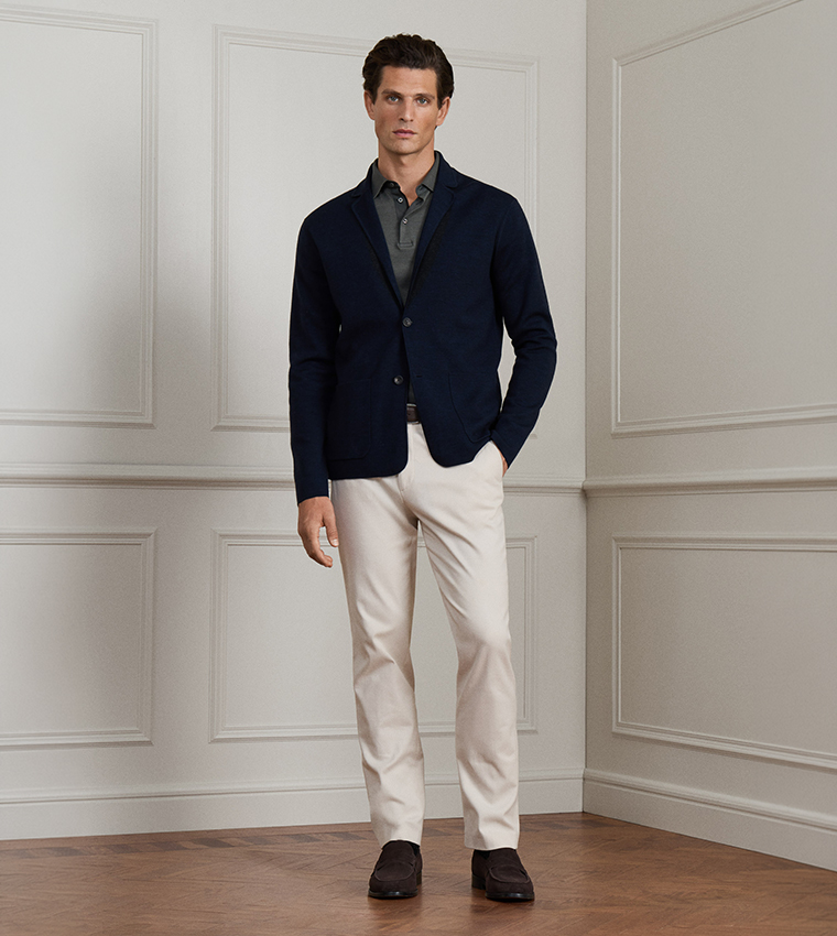 Solid Single-Breasted Blazer
