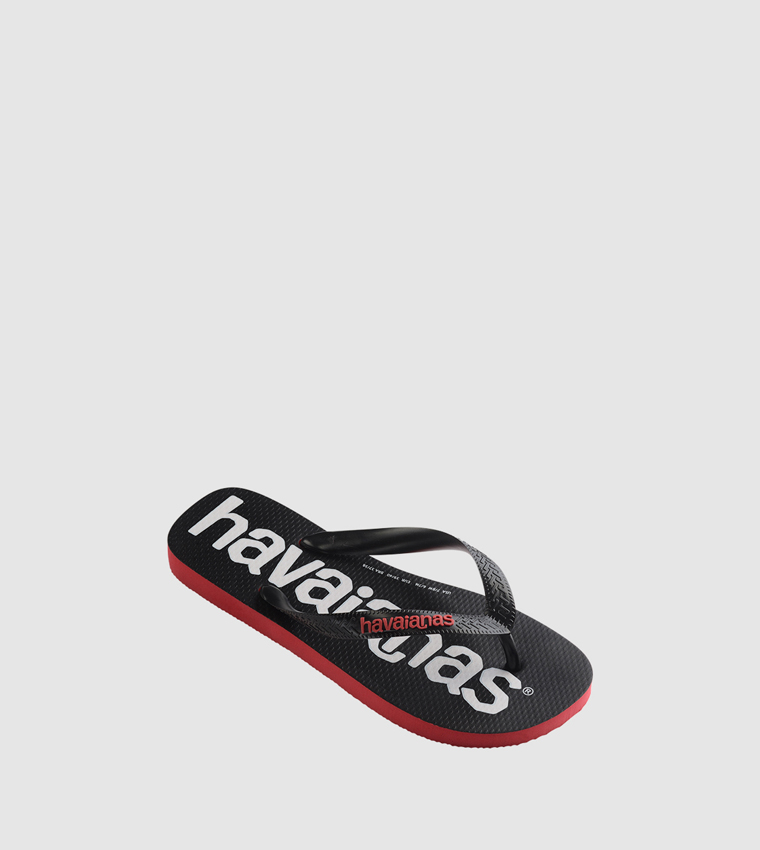 Logo Printed Thong Strap Flip-Flops