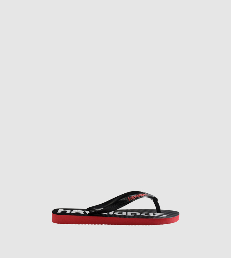 Logo Printed Thong Strap Flip-Flops