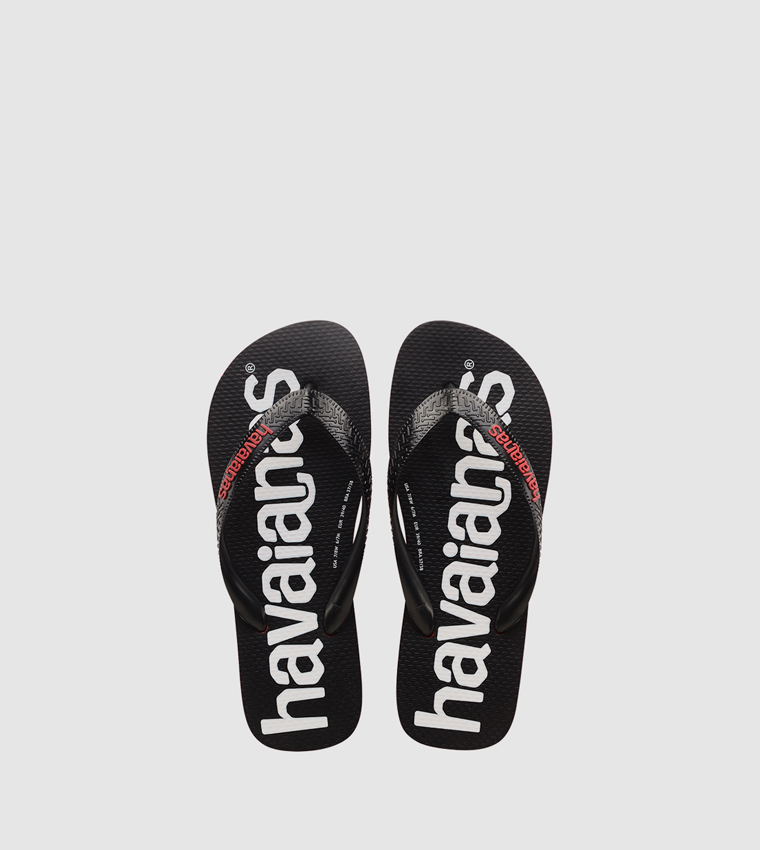 Logo Printed Thong Strap Flip-Flops