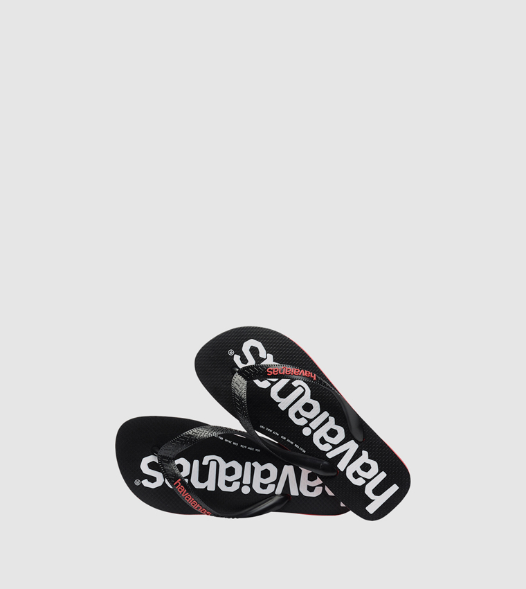 Logo Printed Thong Strap Flip-Flops