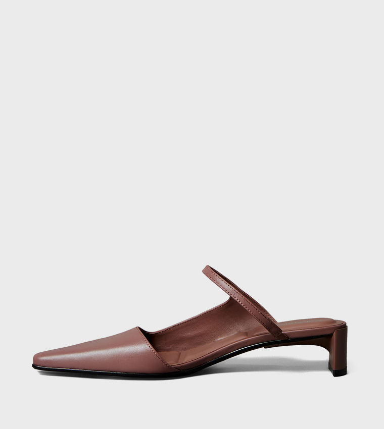 Square Toe Low Heel Pumps