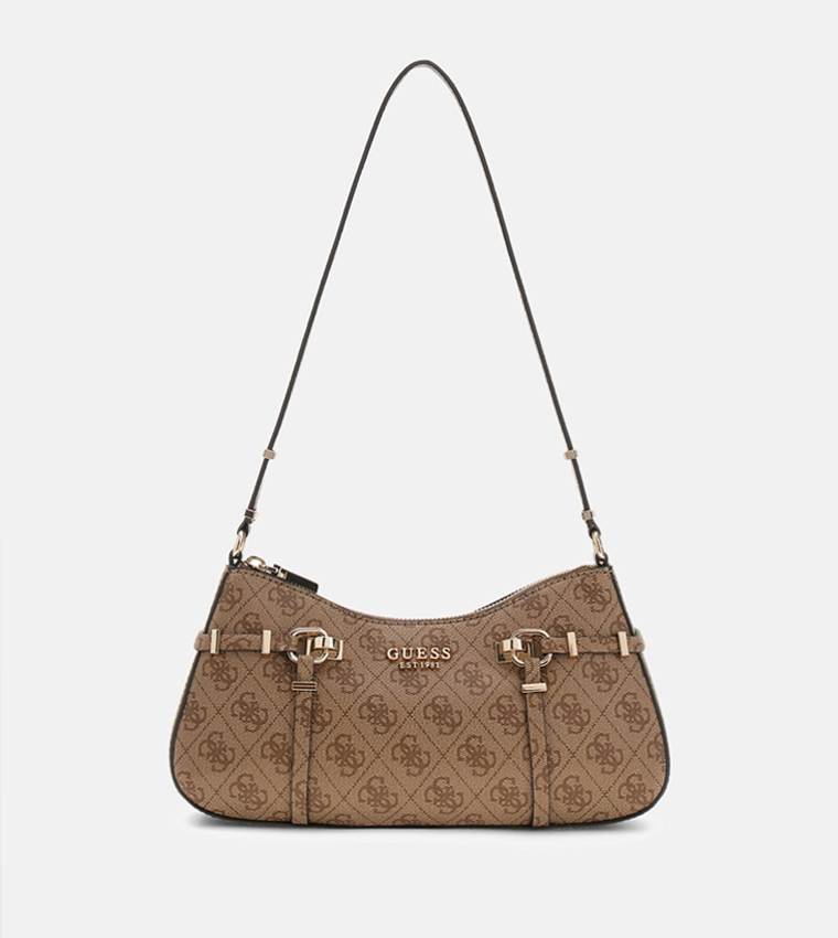 LEONA Monogram Patterned  Zip Shoulder Bag