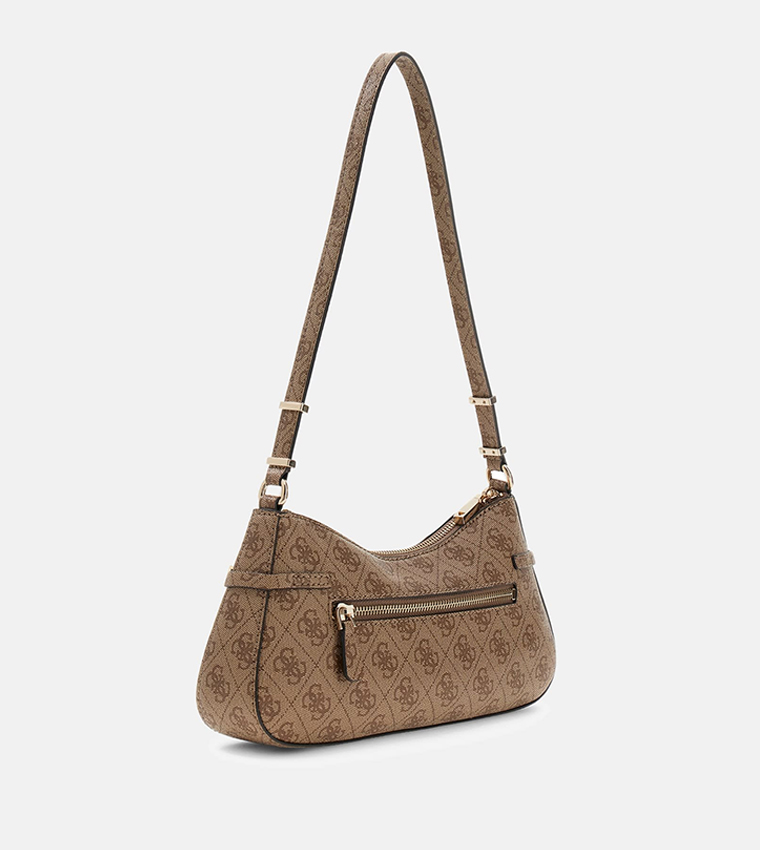 LEONA Monogram Patterned  Zip Shoulder Bag