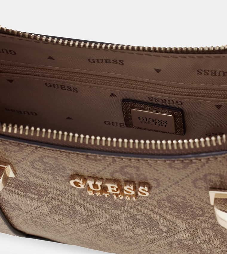 LEONA Monogram Patterned  Zip Shoulder Bag