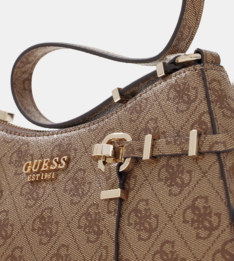 LEONA Monogram Patterned  Zip Shoulder Bag