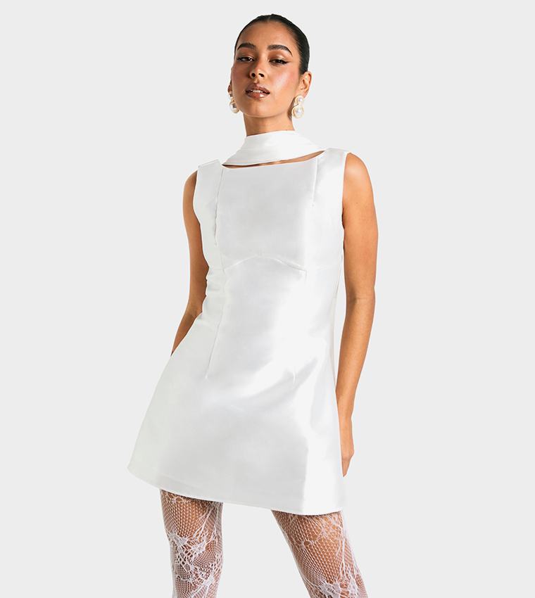 Satin A-Line Mini Dress