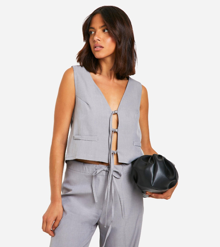 Tie Front Tailored Waistcoat