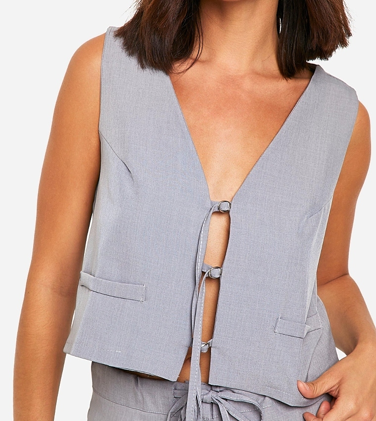 Tie Front Tailored Waistcoat