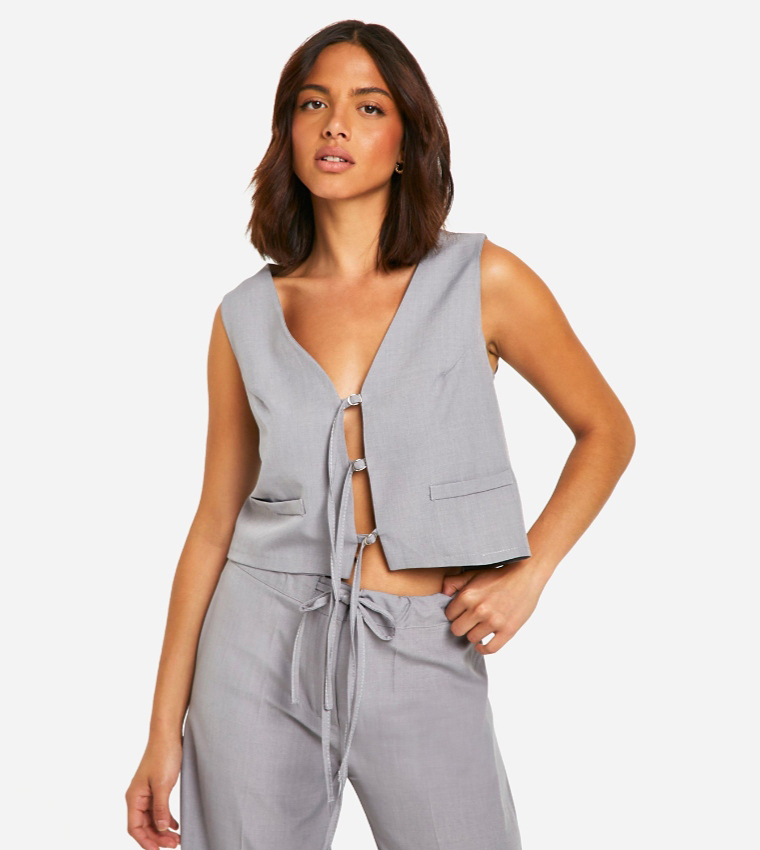 Tie Front Tailored Waistcoat