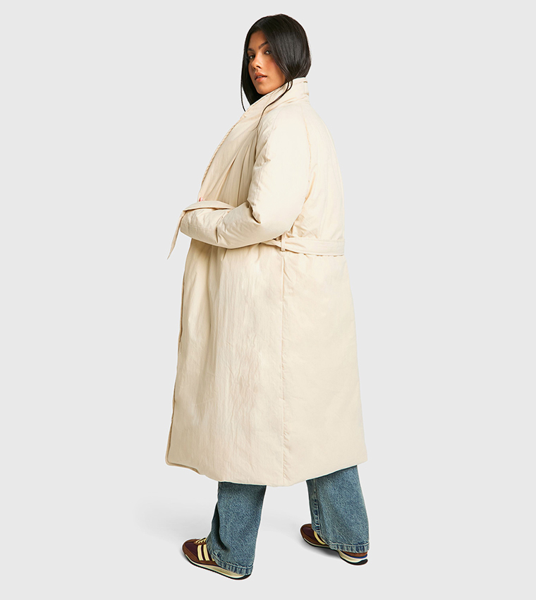 Belted Duvet Puffer Maternity Coat